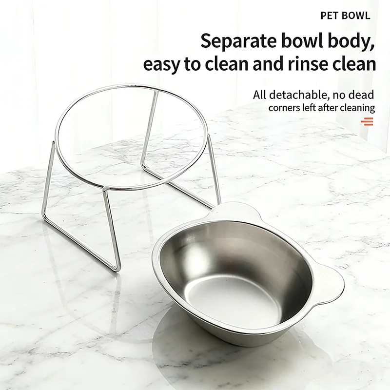 Elevated Stainless Steel Cat Bowl 5