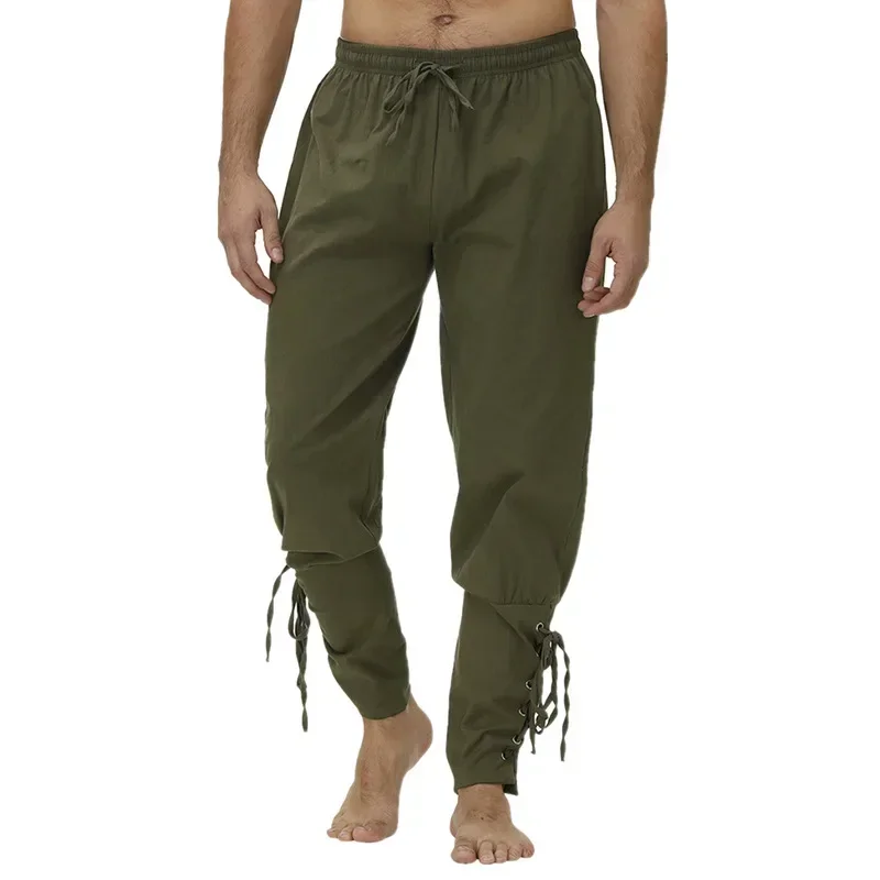 Pirate Pant Viking Costume for Men Renaissance Medieval Pants Drawstring Shorts Halloween Costume Adult Cosplay men trousers