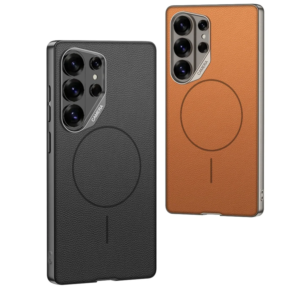 Magnetic Luxury Leather Wireless Charging Shockproof Phone Case