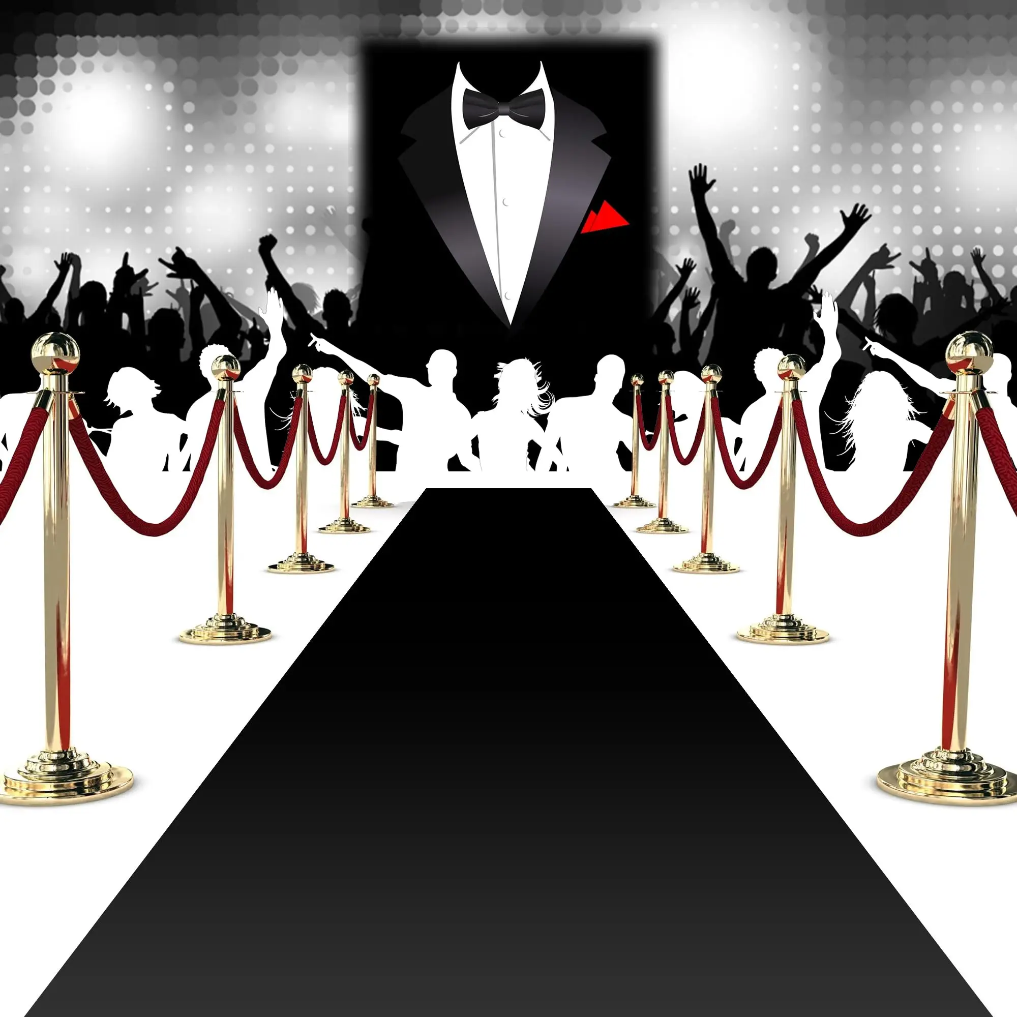 Anti Slip Black Aisle Carpet, Wedding Ceremony, Entertainment Club Decoration, Banquet Party Decoration, Running Carpet