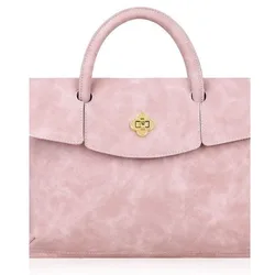 Elegant Pink Women's Laptop Bag - PU Leather, Luxury Design, Large Capacity, Waterproof (13.3 - 14 inch)
