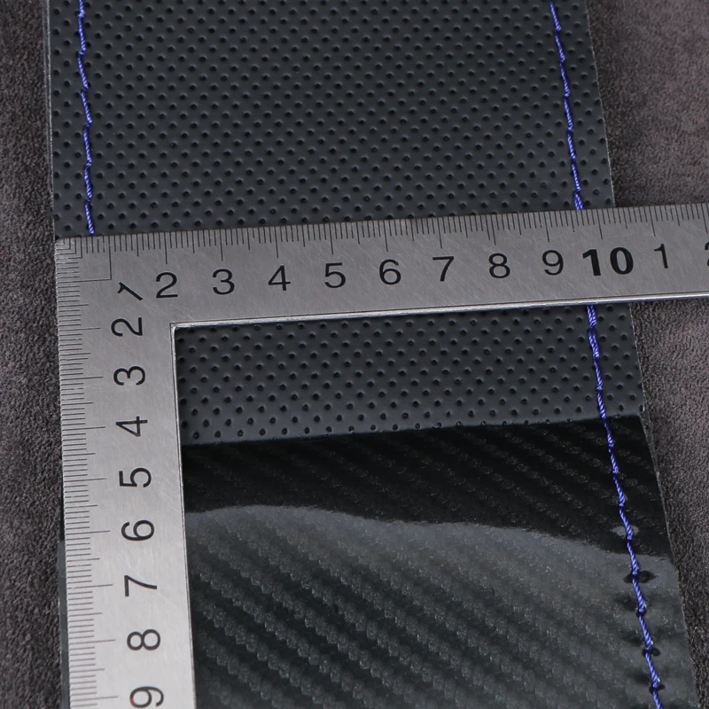 2025 Neuer Kohlefaser Handgenähter Auto-Lenkradbezug für Universelle 38cm Lenkräder Luxuriös Modisch Langlebig Schwarz Braun – Detail 11