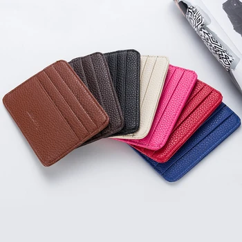 Portafoglio con tasca frontale ultra sottile Portafoglio da donna da uomo con slot per carte Porta carte di credito da viaggio Portafoglio con fermasoldi