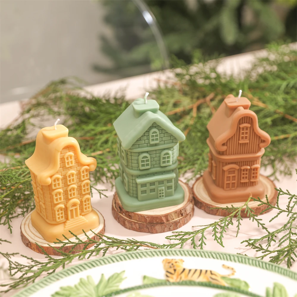 

Boowan Nicole 3D Sweet Dwelling Home Candle Making DIY European Style Castle Soap Resin Crystal Silicone Mold Home Decor Gift