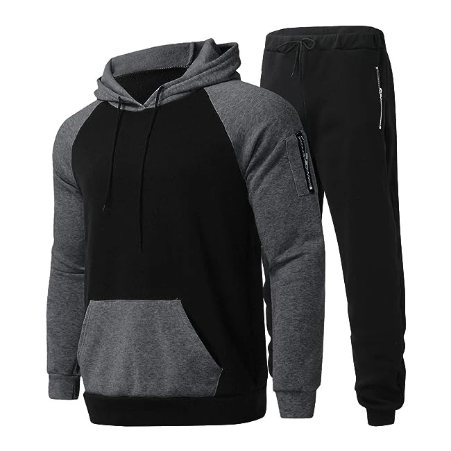 Mens Tracksuit 2 Piece Hoodie Mens Hoodie Sweatsuit Sets Jogging Suits Long Sleeve Pullover Hoodies Sets Sports Activewear