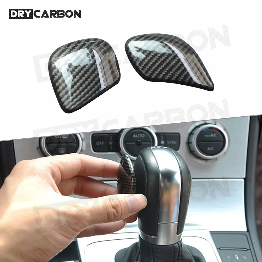 For Volkswagen VW Golf Polo Beetle Passat CC Scirocco Lavida Gear Shift Knob Head Trim Cover Plate LHD Car Carbon Look Stickers