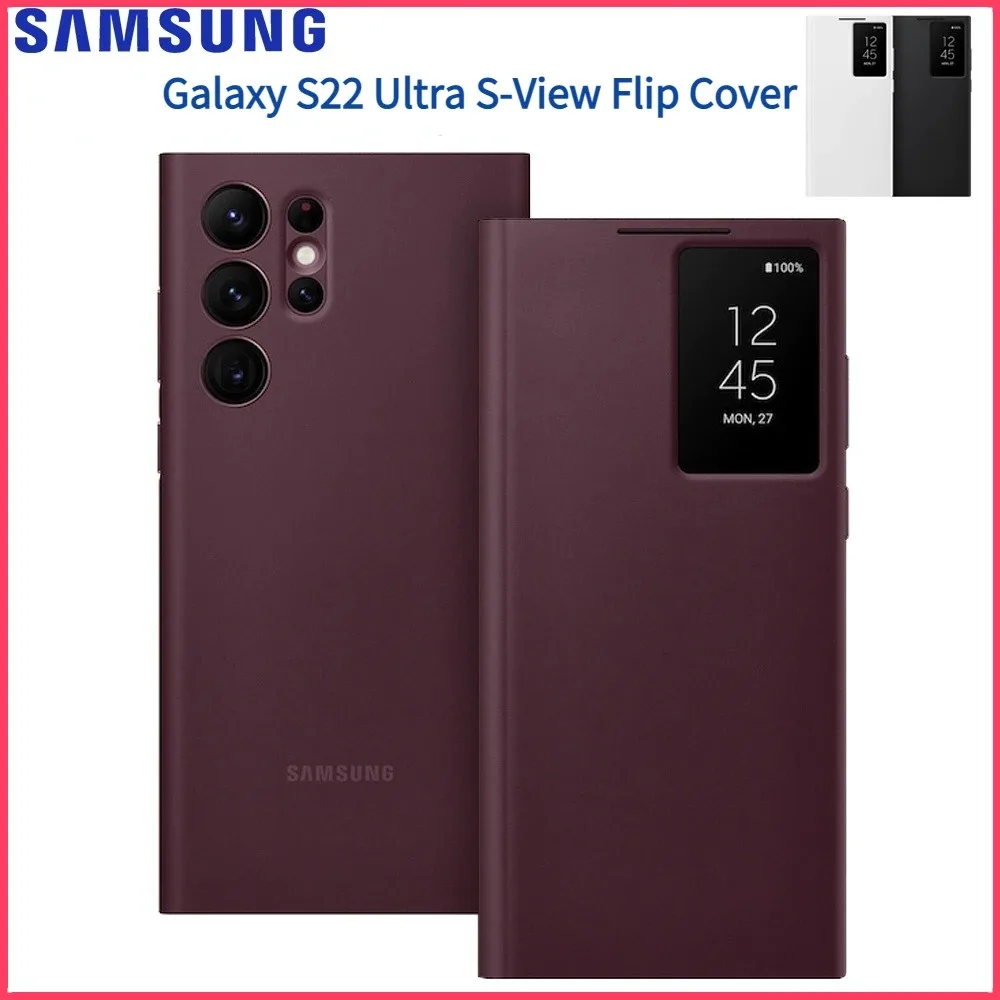 Smart View Wallet Flip Case Per Samsung Galaxy S22Ultra Sm-S908B Smart View Cover Per Telefono (Ef-Zs908)