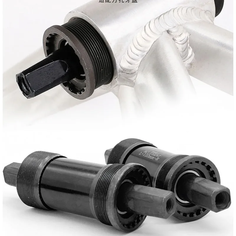 Mountain Bike Square Hole Bottom Bracket 73mm 113/122.5/124.5/126mm BB73 Waterproof Sealed Bearings Carbon Steel Cycling