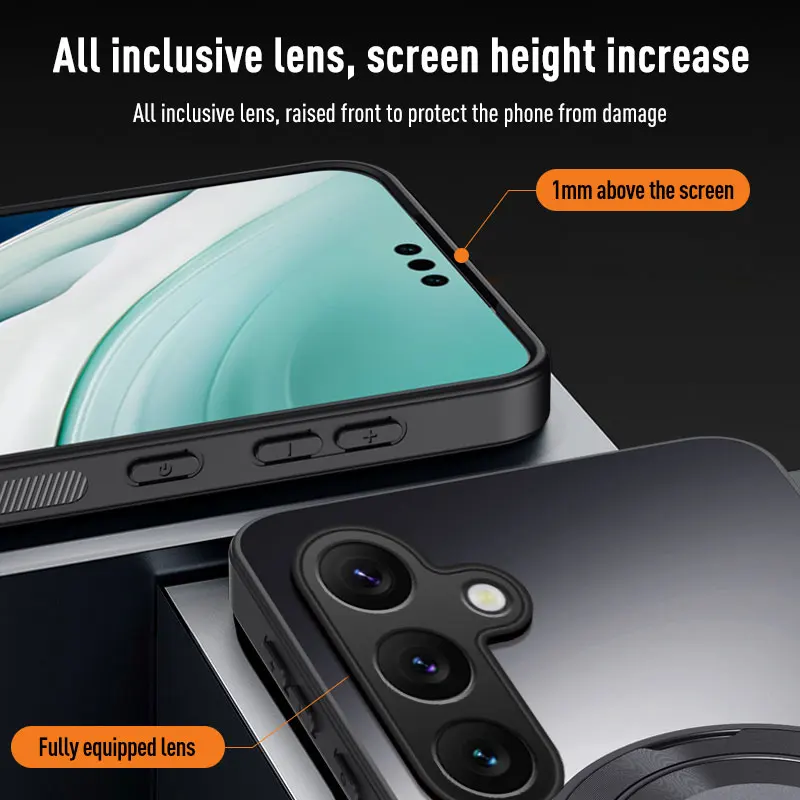 Magnetic Ring Stand Protective Phone Case with Enhanced Grip