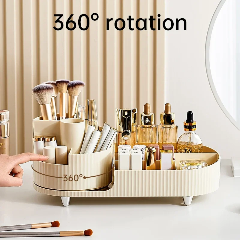 360° Large Bathroom for Storage Rotating Countertops,desk Capacity Holder Decor Vanity Container Brush Organizer Makeup Makeup 3