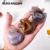 1PC Natural Crystal Agate Frog Hand Engraving Display Healing Crystals Home Decoration Gift 1