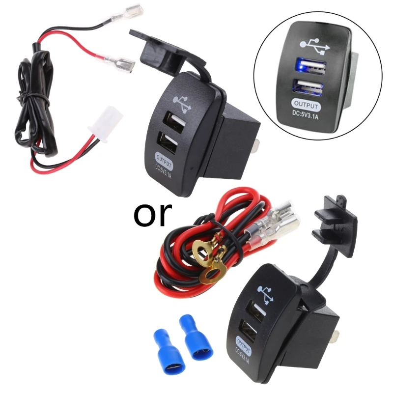 

12-24V Dual USB Port Waterproof Motorbike Handlebar Adapter Power Socket Motorcycle Accessories drop shipping