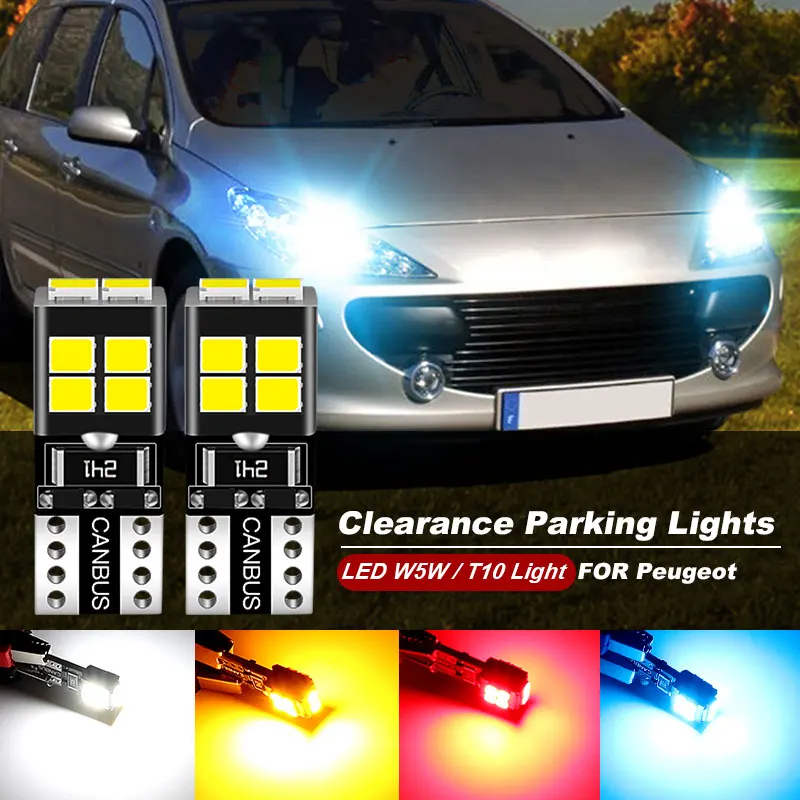 2X Ha Condotto La Luce Di Liquidazione W5W T10 Per Peugeot 1007 107 206 207 306 307 Cc Sw 4007 4008 407 508 607 807 Bipper Tepee Expert Partner