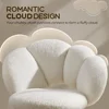 Boucle Upholstered Desk Chair Cloud-Shaped Vanity Chair Adjustable Home Office Chairs Computer Chairs with Rolling Wheels 4