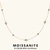 Lnngy 3mm&2mm Moissanite Choker Necklaces Collar Plata 925 Sterling Silver Clavicle Chain Necklace For Women Neck Jewellry Gift