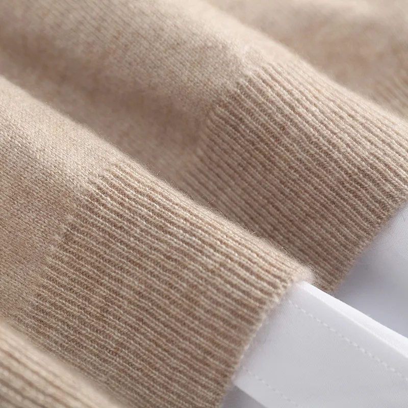 100% high-quality cashmere men's autumn and winter pullover, semi high neck classic versatile warm sweater jacket 5