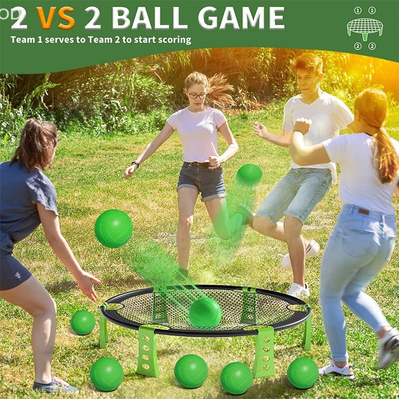 Portable Beach Volleyball Game With 2 Balls Multiplayer Volleyball Battle Game For Beach Yard Lawn Backyard Park