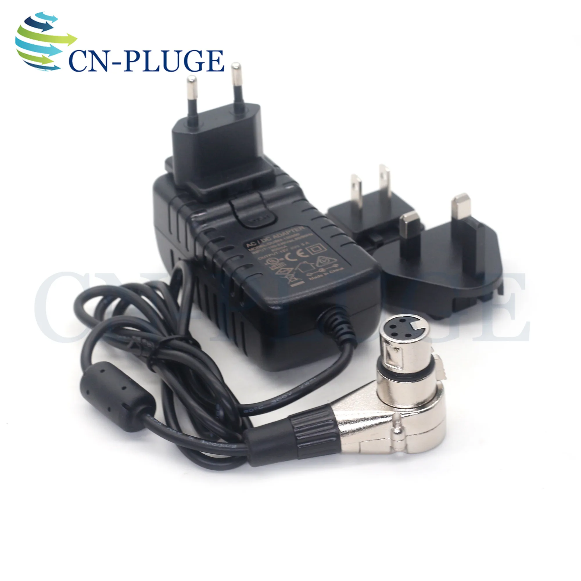 XLR 4pin AC Power Adapter Output DC 12V 3A for Monitors, Cameras