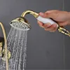 Bathroom Bathtub Faucet Set Brass Wall Mounted American Style Classical Cross Handle Gold Chrome Finished Wall Mounted 2