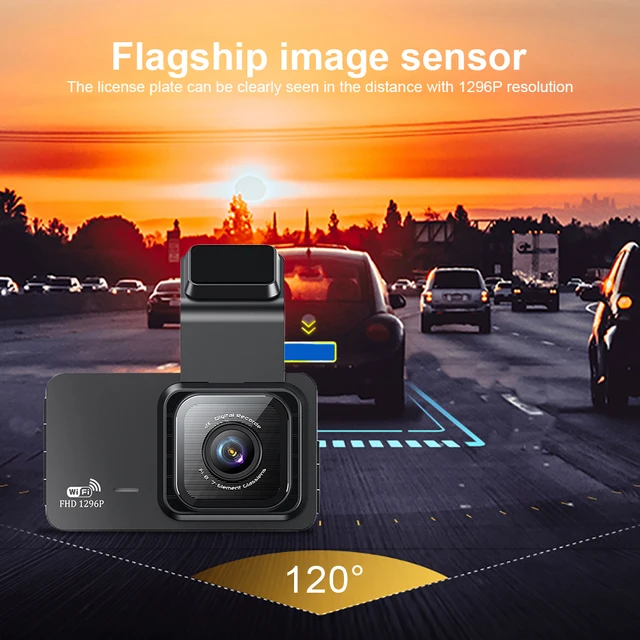 Dual Lens Dash Cam 3.0 Inches Screen 4K&1296P Car DVR Rear View Camera  Built-In WiFi G-Sensor Night Vision Loop Recorder Dashcam - AliExpress