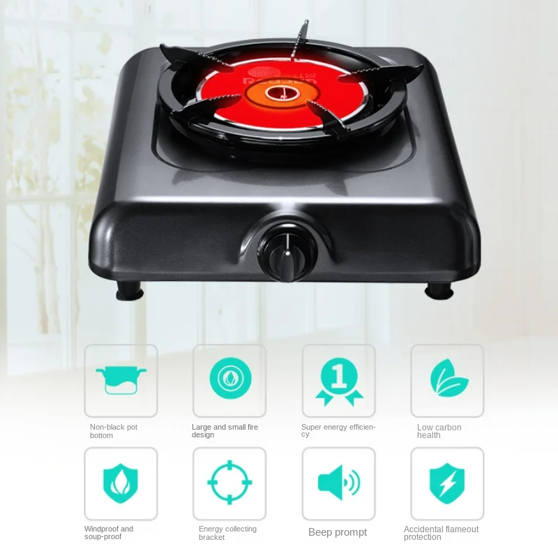 Infrared Cookerfierce Fire Gas Stove Single Stoves, Ionic Extinguishing Protection Home Natural Gas Burner Stove Desktop 3