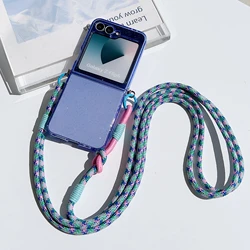 Glitter Candy Color Crossbody Lanyard Shockproof Phone Case - Motorola Razr 40 (Blue)