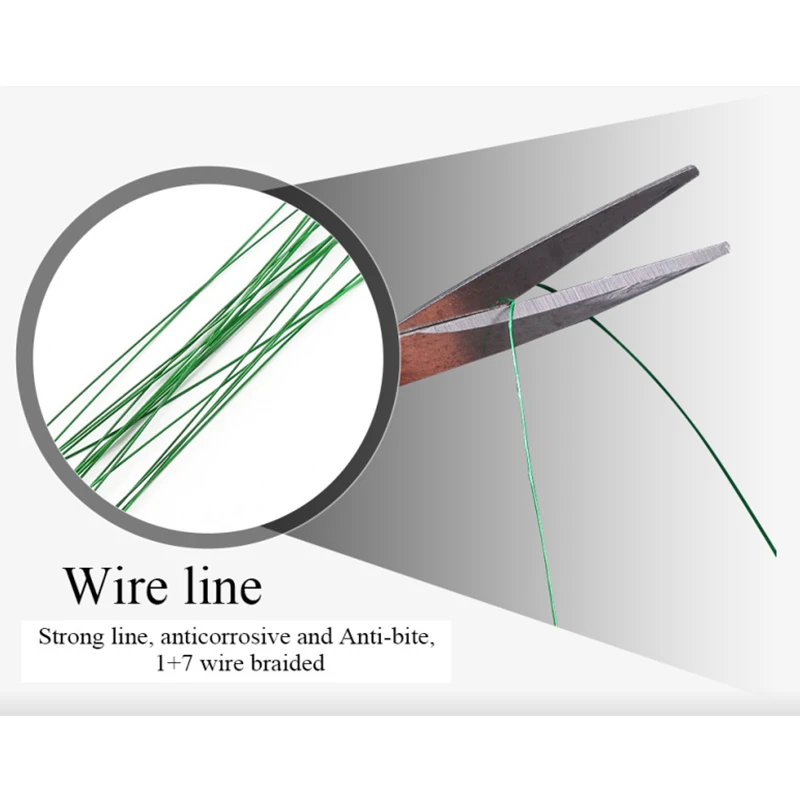 Wire Leader with Hook Anti Bite Steel Fishing Line 80LB Coated Fishing Wire Leader with Swivel Tackle Accessories 20PCS