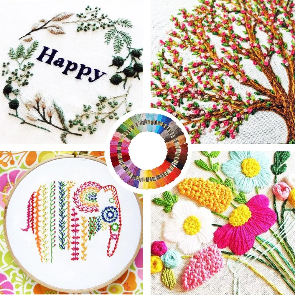 Embroidery Thread 36/100pcs Mix Colors Cotton Sewing Skeins Craft Cross Stitch Floss for DIY Bracelets
