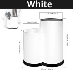 Multi-Purpose Kitchen Utensil and Cutlery Storage Organizer (2 hole White)