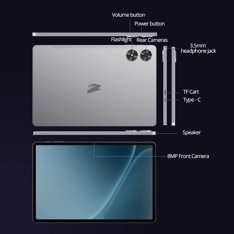 SVITOO Tablet 2026 Android 16 11 Inch 90Hz HD IPS Screen Unisoc T7250 Octa-Core Processor 4GB Physical RAM + 16GB Virtual RAM 128GB ROM 1TB Expandable 8800mAh Battery 2.4GHz 5GHz Dual Band WiFi 5 Bluetooth 5.0 GPS Widevine L1 8