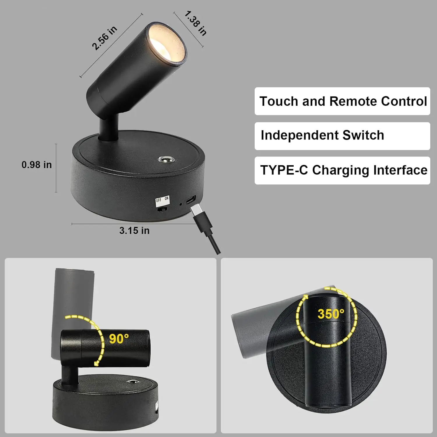 Recharge LED Wall Lamp 2000mah Magnetic attraction Walll Sconces Light For Living Room Bedroom Bedside Decor Lighting