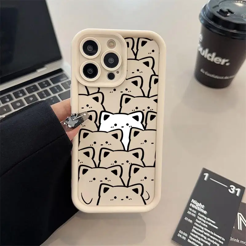 Cartoon Black Cat Silicone Phone Case Cover