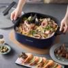 220V 6L Non-stick Electric Hot Pot 2 Flavor Cooker Available Split Type Multi Cooker Home Frying Pan 6