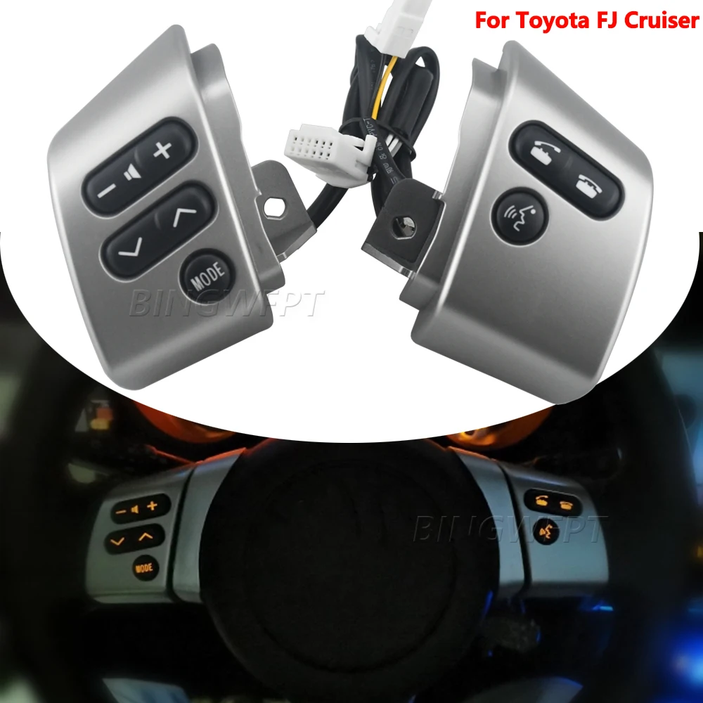 Steering Wheel Button For Toyota FJ Cruiser 2006-2022 Steering Wheel Audio Volume Music Control Switch Button With Backlight