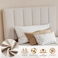 Lit d'enfant 90x200cm, lit simple rembourré, cadre de lit avec rangement hydraulique pour chambre d'enfant, appartement, beige, lin, sans matelas 5