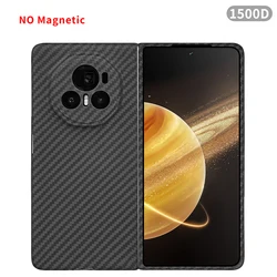 Carbon Fiber Aramid Magnetic Case - Sleek Kevlar Fabric in Black and Red for HONOR Magic V3 (Hole 1500D Set)