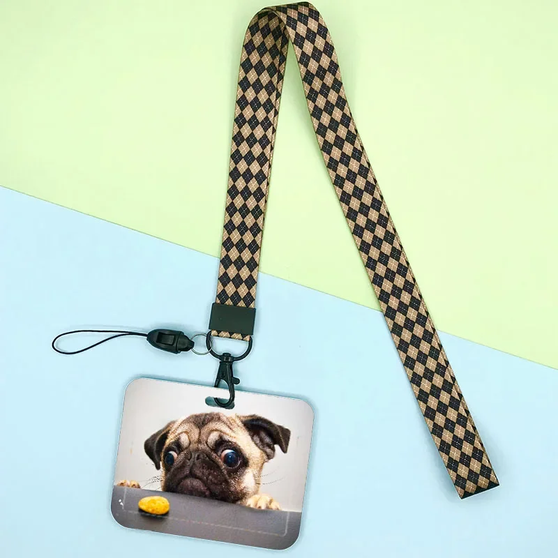 Versatile Animal Print Lanyard with ID Badge Holder & Charm