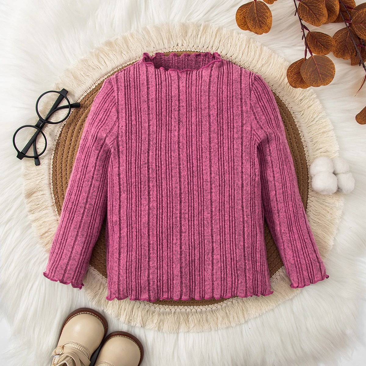 Spring Autumn Boys Girls Sweater With Lace Round Neck Long Sleeve Stripe Solid Color Knitted Sweater Fashionable Warm Children winter sweater kids sweatershirts