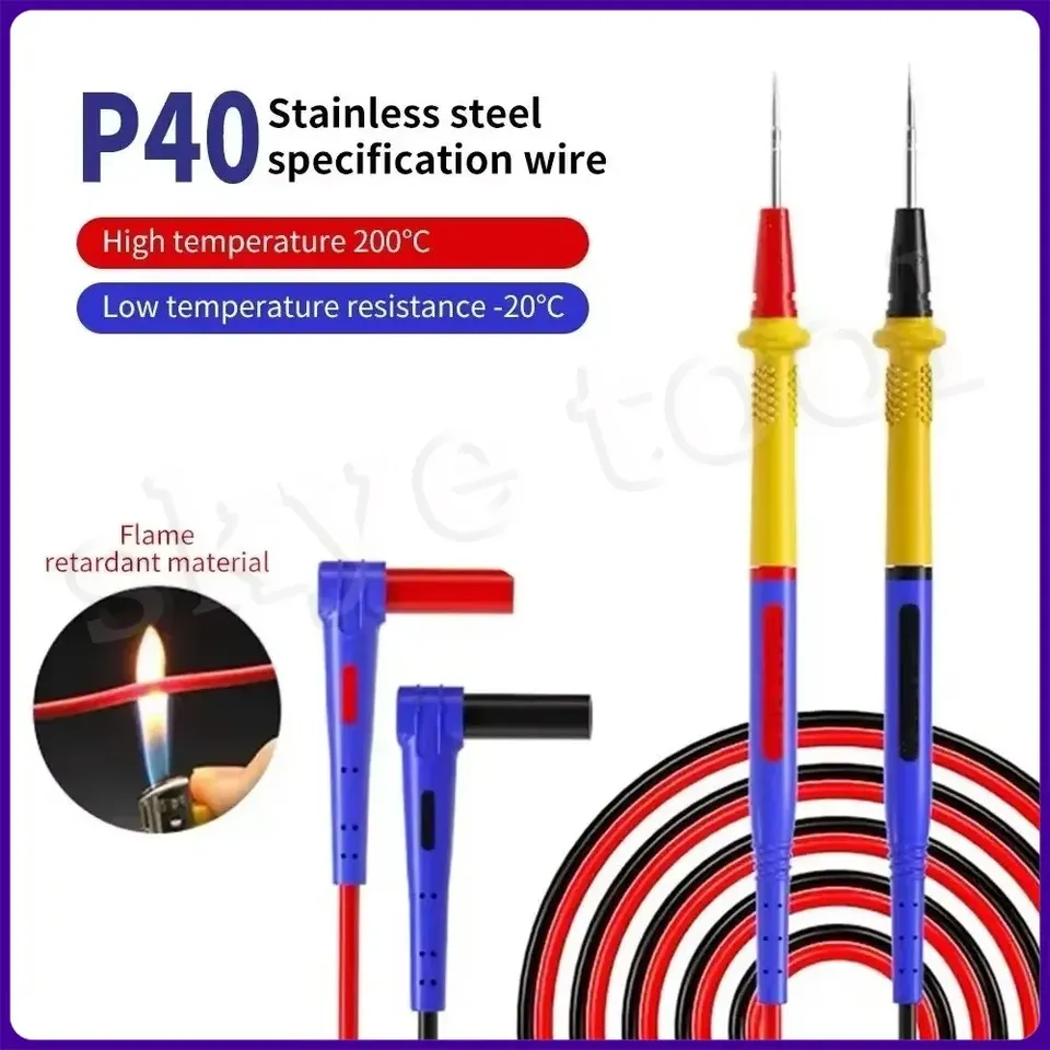 MECHANIC RP4 Multimeter Pen 1000V 20A Stainless Steel Digital Multimeter Ultra Fine Point Needle Soft Test Probe P40