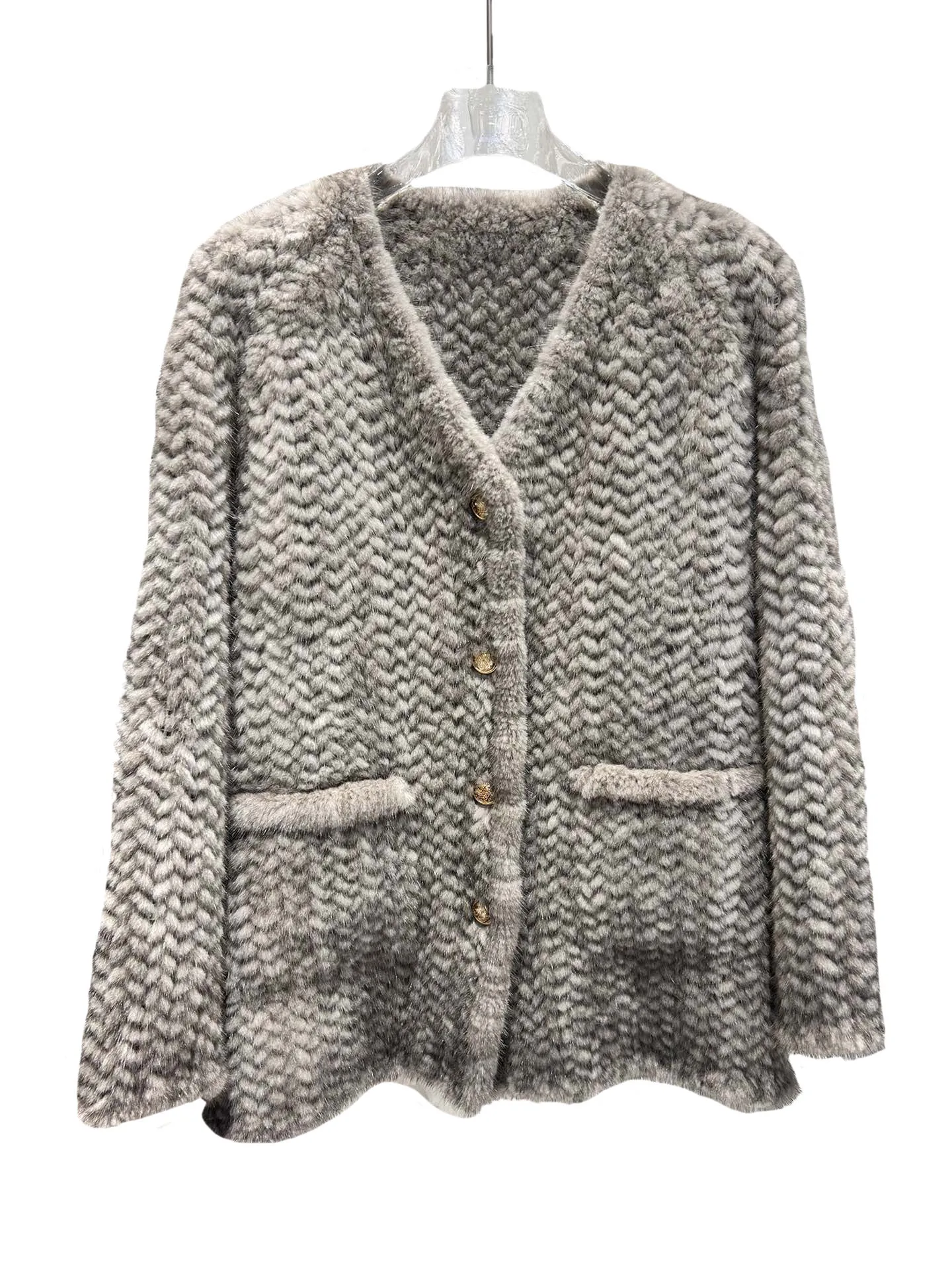 

Fur coat round neck short repair loose version of the single-breasted design warm and comfortable 2023 winter new 1116
