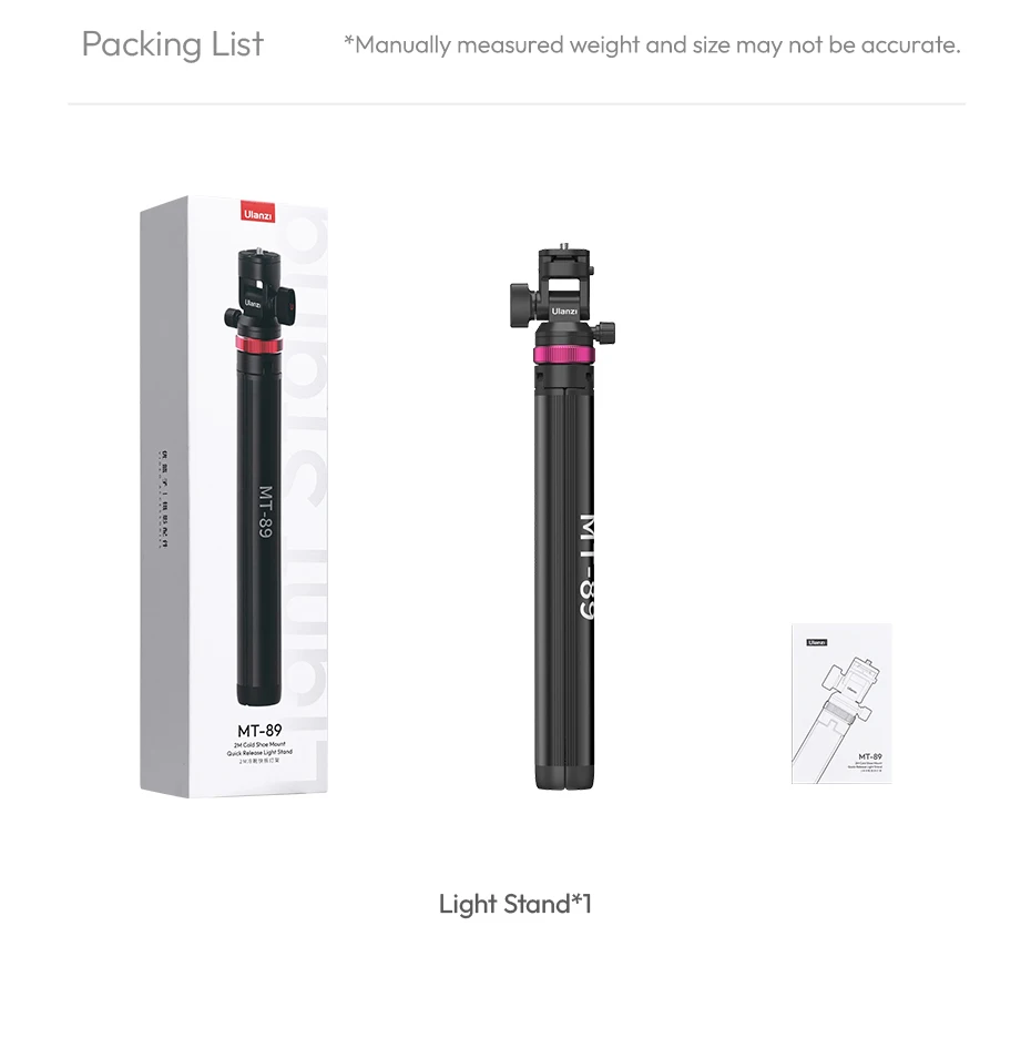 Quick-Release Light Stand Ground Tripod Stand for with Cold Shoe Mount Max Load