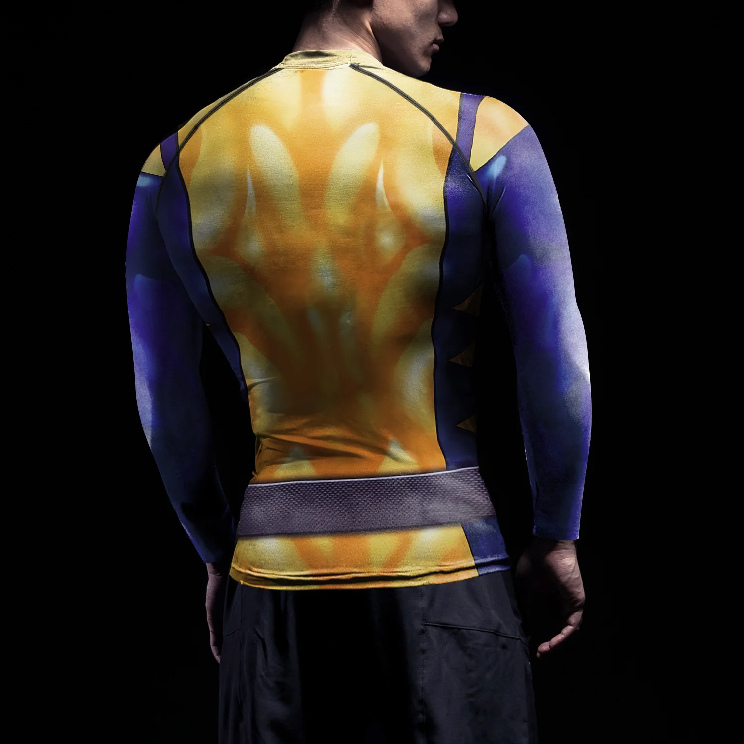 Nadanbao Swimming Men's Rash Guard Workout Tee Man Cosplay Superhero Long Sleeve Swimsuit Fitness Sports Compression Shirt Tops