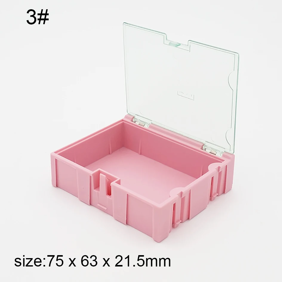 

Original 3# Pink Component storage box IC Square Components Boxes SMT SMD Combination Boxes Plastic Case 100pcs/lot