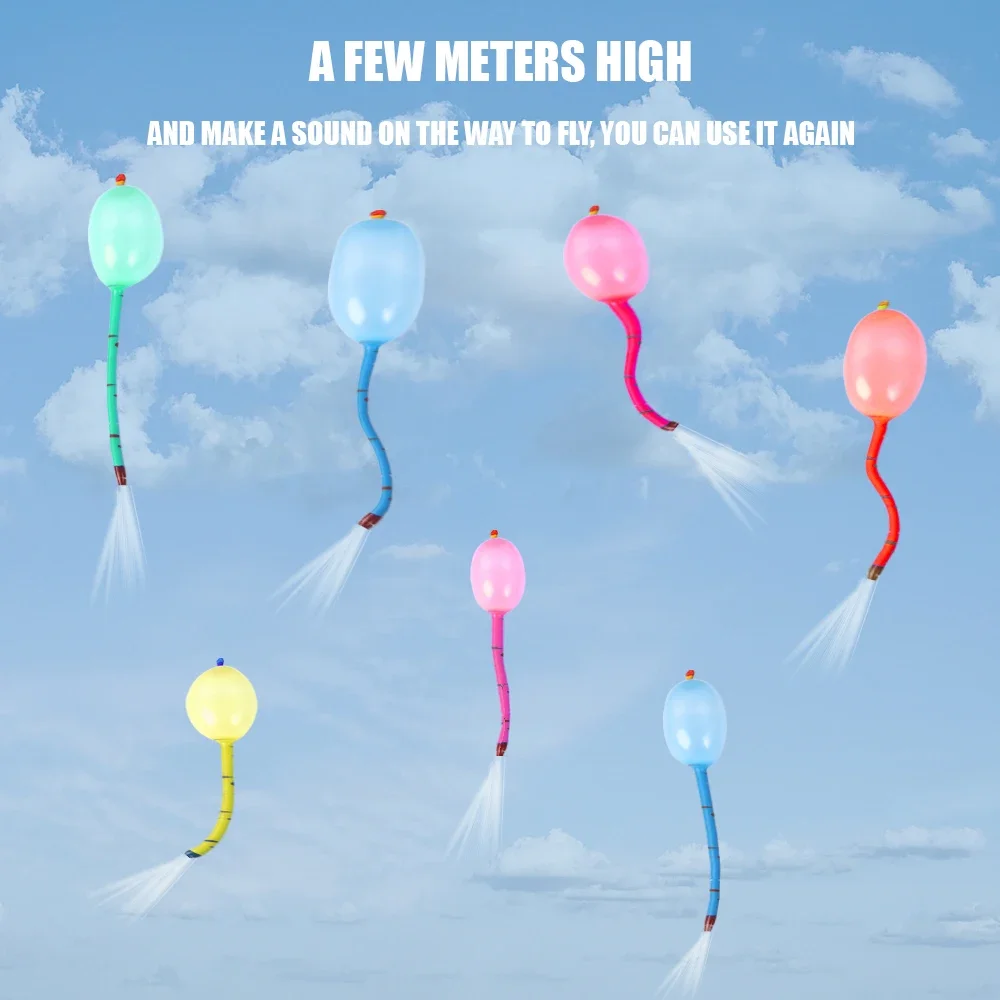 10/20PCS Flying Rocket Balloons Kids Funny Multi Colors Rubber Long Air Balls Toys Outdoor Classic Balloon Birthday Party Decor 6
