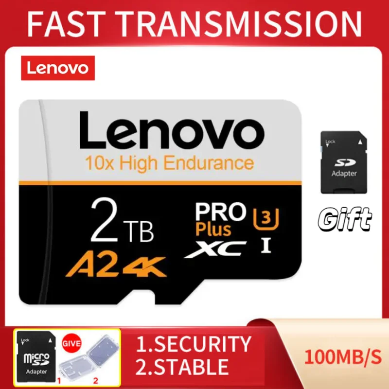 Scheda Sd Di Memoria Lenovo 128Gb 256Gb 512Gb Ad Alta Velocità Class10 Sd/Tf Flash Card Per Smartphone Table Pc Camera Flash Mini Sd Card