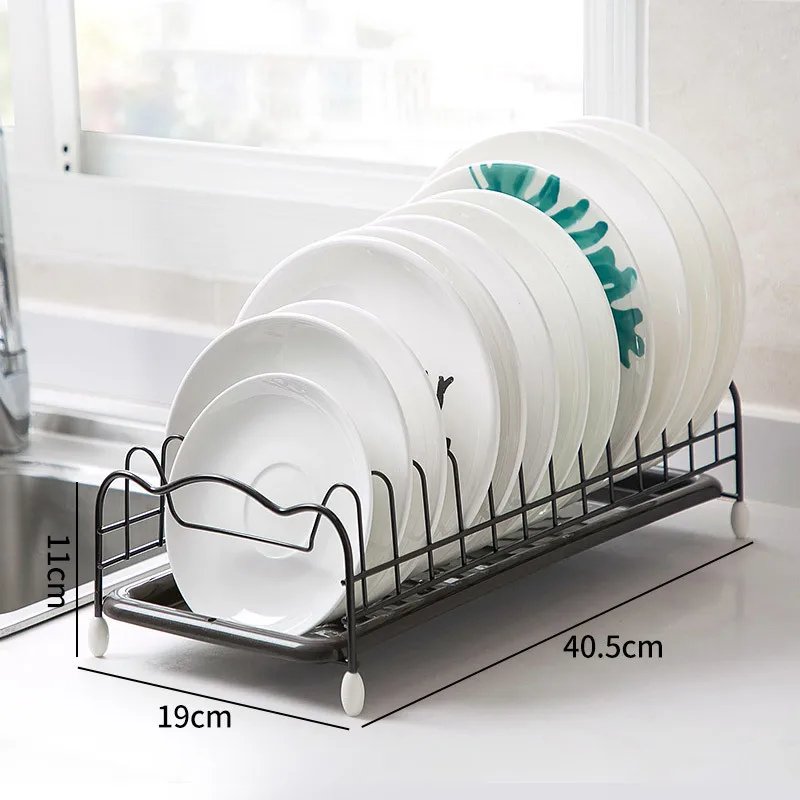 Iron Kitchen Dish Drying Rack Holder with Tray Tableware Storage Shelf Plate Dish Rack Drainer Cabinet kitchen Organizer