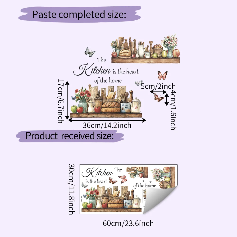 מדבקות קיר עצמיות עבור כלי מטבח, חדר שינה, סלון, אולם כניסה, ארון בגדים, דורמיטוריום וקישוט הבית