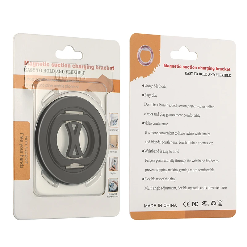 Support de téléphone flexible à 360° pour anneau MagSafe °   Support de téléphone magnétique rotatif en métal pour iPhone 17 16 15 14 13 12 Pro