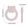 1Pcs Baby Teether Silicone Toy BPA Free Cartoon Bear Nursing Teething Gifts Baby Health Molar Chewing Newborn Accessories Toy 4