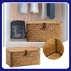 Wicker Storage Basket Woven Rattan Storage Laundry Basket With Lid Wooden Large Storage Box Home And Decoration Acceesories 1